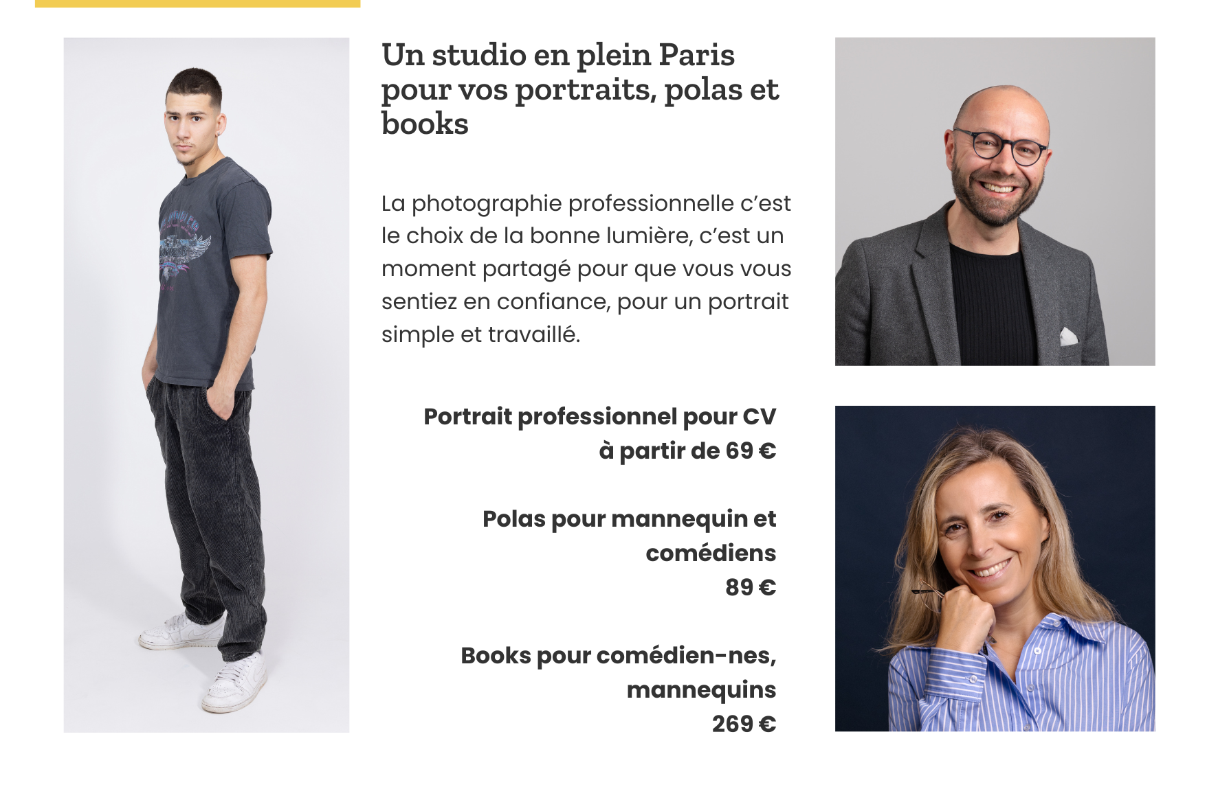 Tarifs pratiqués par Antoine Ravet pour les prestations de photo studio à Paris